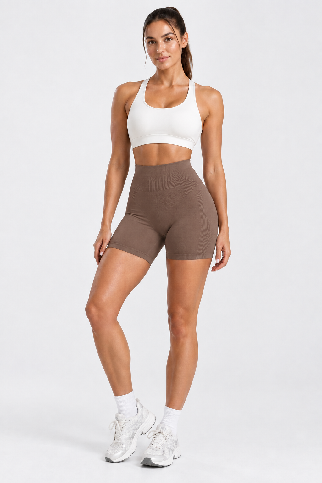 DELYXN Seamless Sculpt Shorts - Coffee