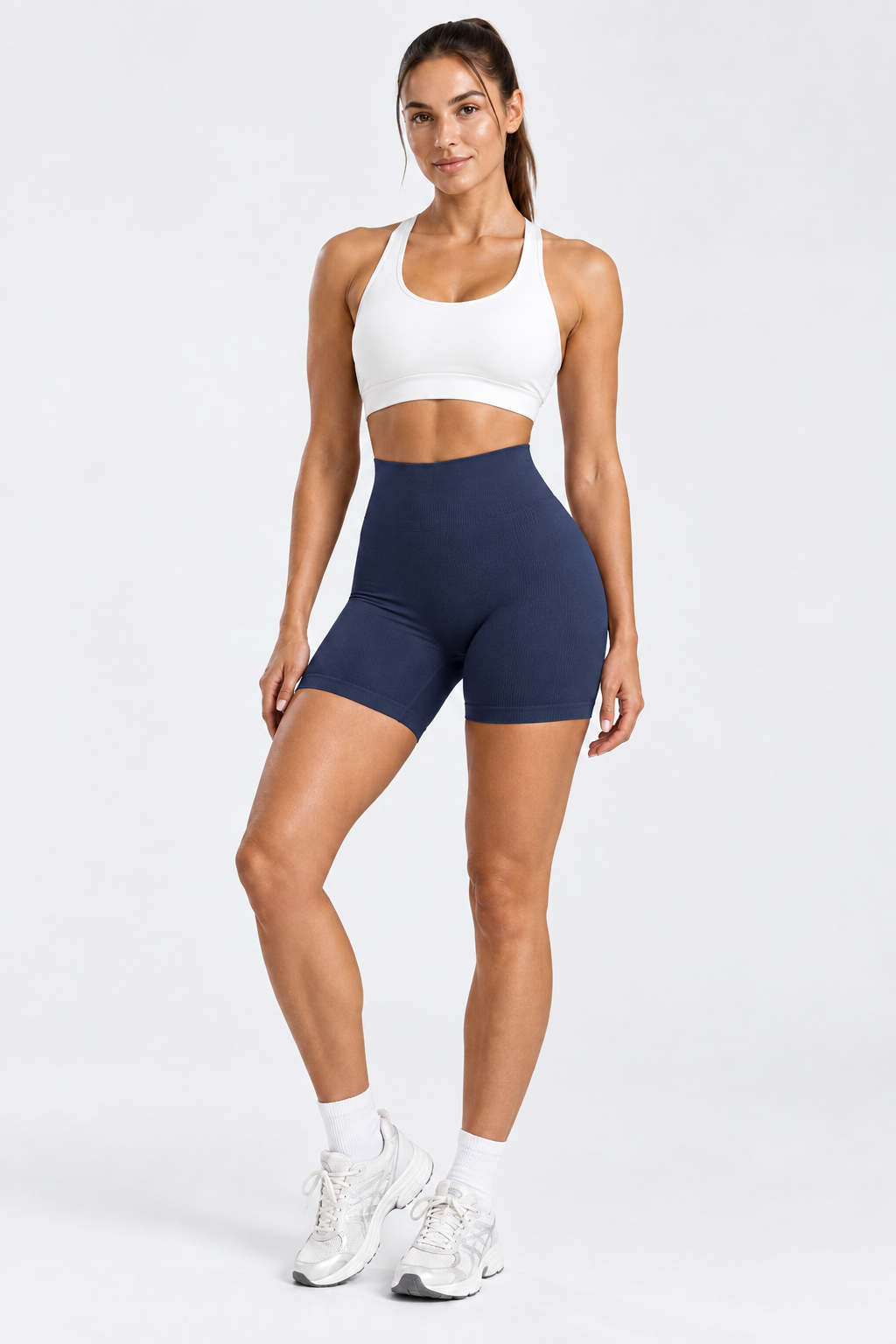 DELYXN Seamless Sculpt Shorts - Navy Blue